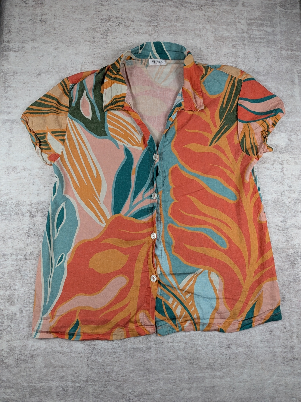 Vitamin A Multicolor Tropical Print Short-Sleeve Button-Down Shirt